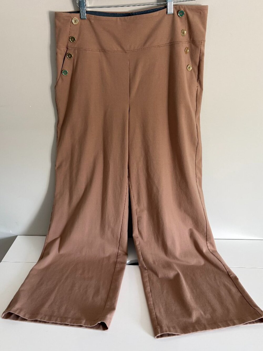 Women with Control Renee Greenstein Sailor Pants Tummy Control Brown Taupe XL